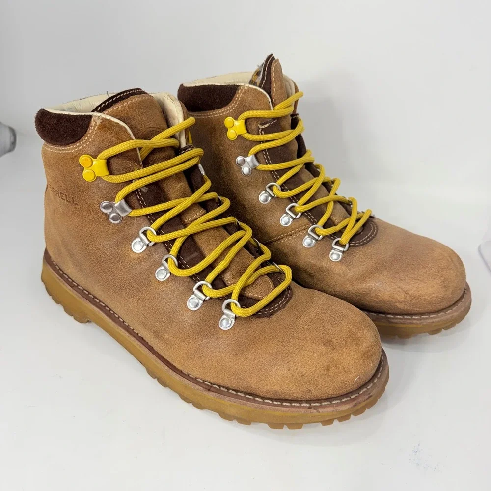 Merrell Origins Wilderness Canyon Wheat Suede Hiking Boots J39211 Mens 11 Vibram
